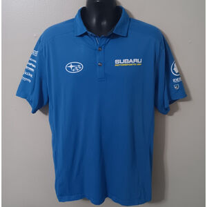Kuhl Wiildfibre Subaru Motorsports Racing Team Mens XL Polo Shirt Organic Cotton